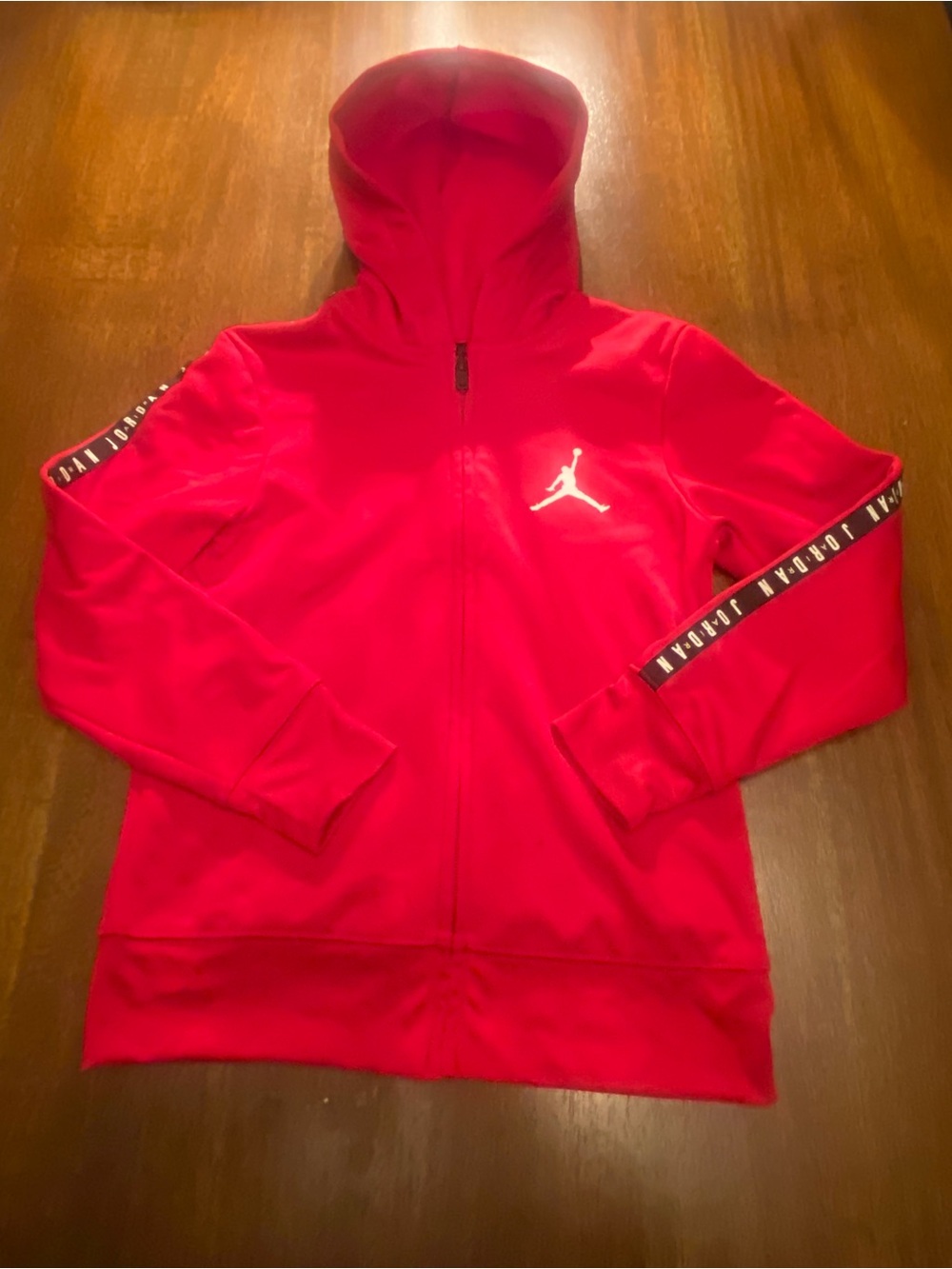 Nike Jordan Boys Red Taped Sleeve Full Zip Hoodie Jacket Size S (8-10 Yrs) NWT